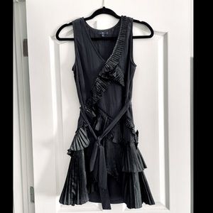 Gap - Black Ruffle Belted Mini Dress Size 0